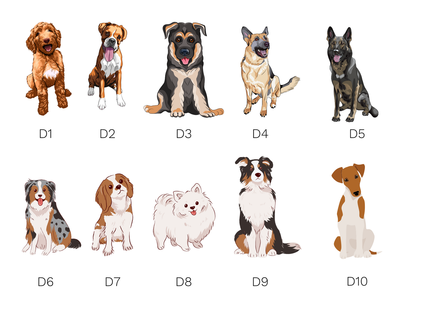 Custom Dog Print Wall Art 10x8 - 4 dogs